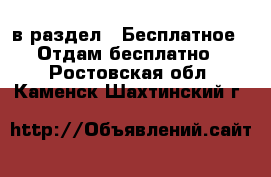  в раздел : Бесплатное » Отдам бесплатно . Ростовская обл.,Каменск-Шахтинский г.